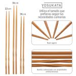 Small Yosukata Juego de espátula y cucharón de hierro de 43 cm y palillos para wok