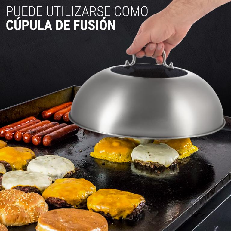 Yosukata Tapa para Wok de 29 cm - Tapadera para Wok de Acero Inoxidable