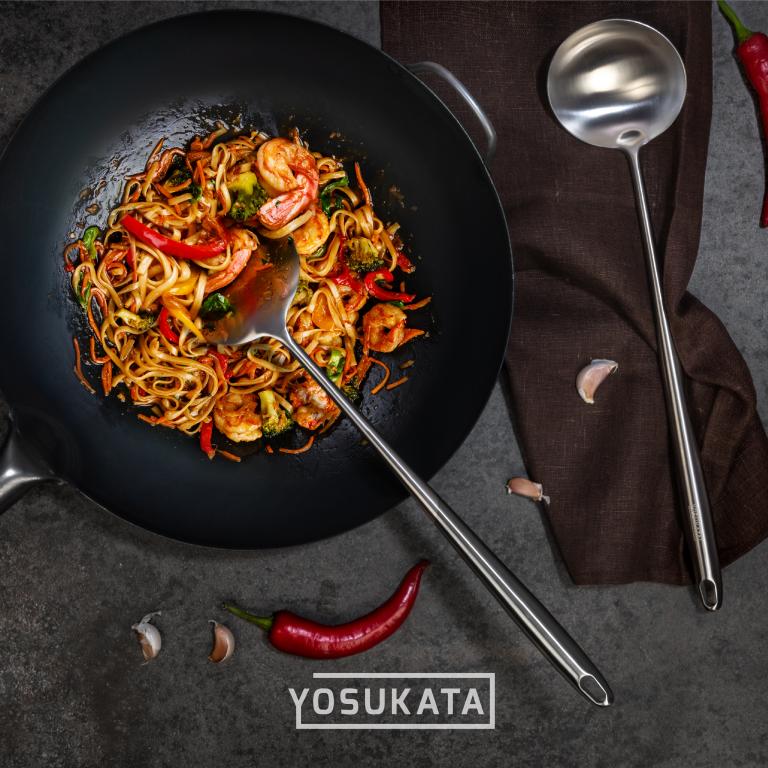 Yosukata Juego de Espátula y Cucharón para wok de 43cm