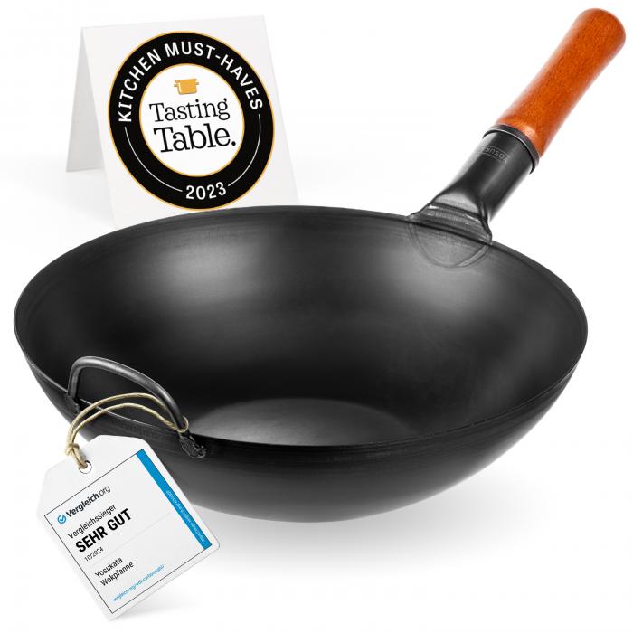 Yosukata Wok de Acero al Carbono Negro de 34cm