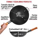 Small Yosukata Wok de Acero al Carbono Negro de 34cm