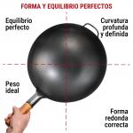 Small Yosukata Wok de Acero al Carbono Negro de 36cm