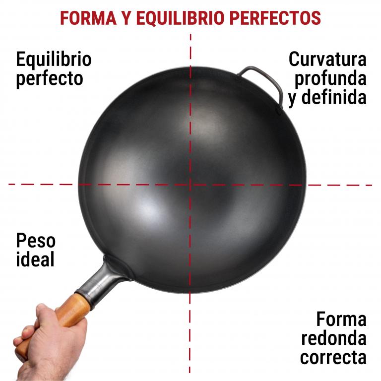 Yosukata Wok de Acero al Carbono Negro de 36cm