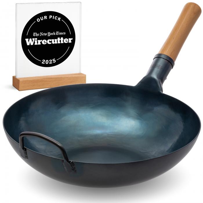 Yosukata Wok de Acero al Carbono Azul de 34 cm