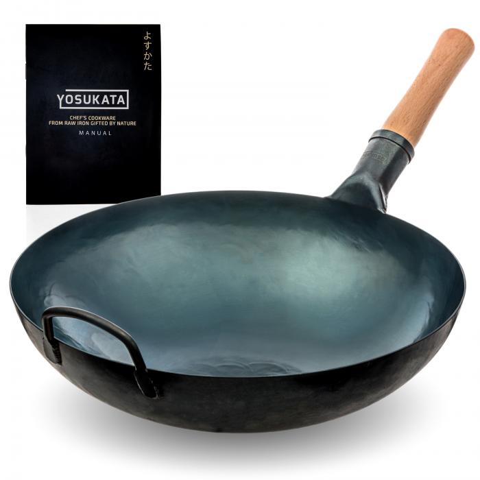 Yosukata Wok de Acero al Carbono Azul de 36cm
