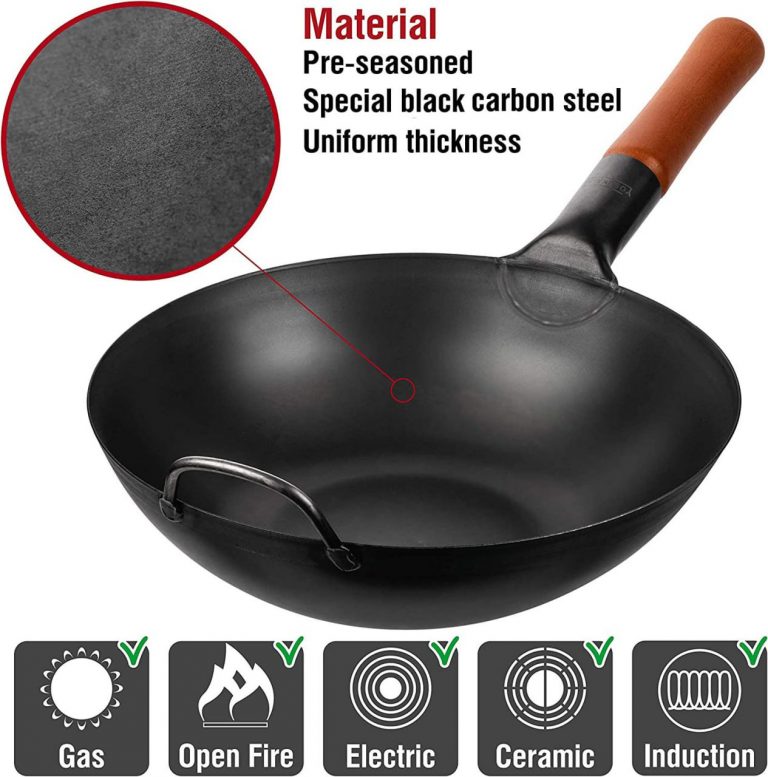 Sartén wok de compuesto de titanio duradero de 30 cm / 32 cm con tapa -  NEOKAY